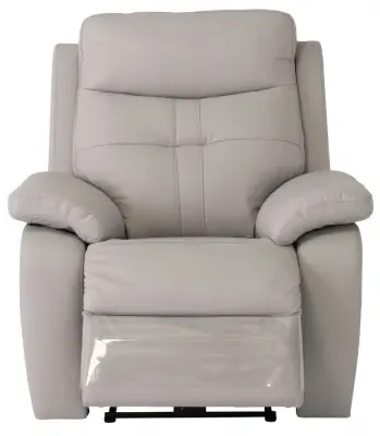 Sophia Electric Recliner Armchair - Light Grey, Leather