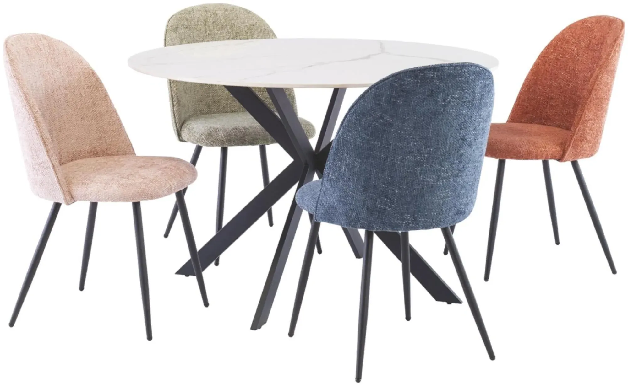 Talia 4-Seater Round Dining Table - Italy White, Sintered Stone