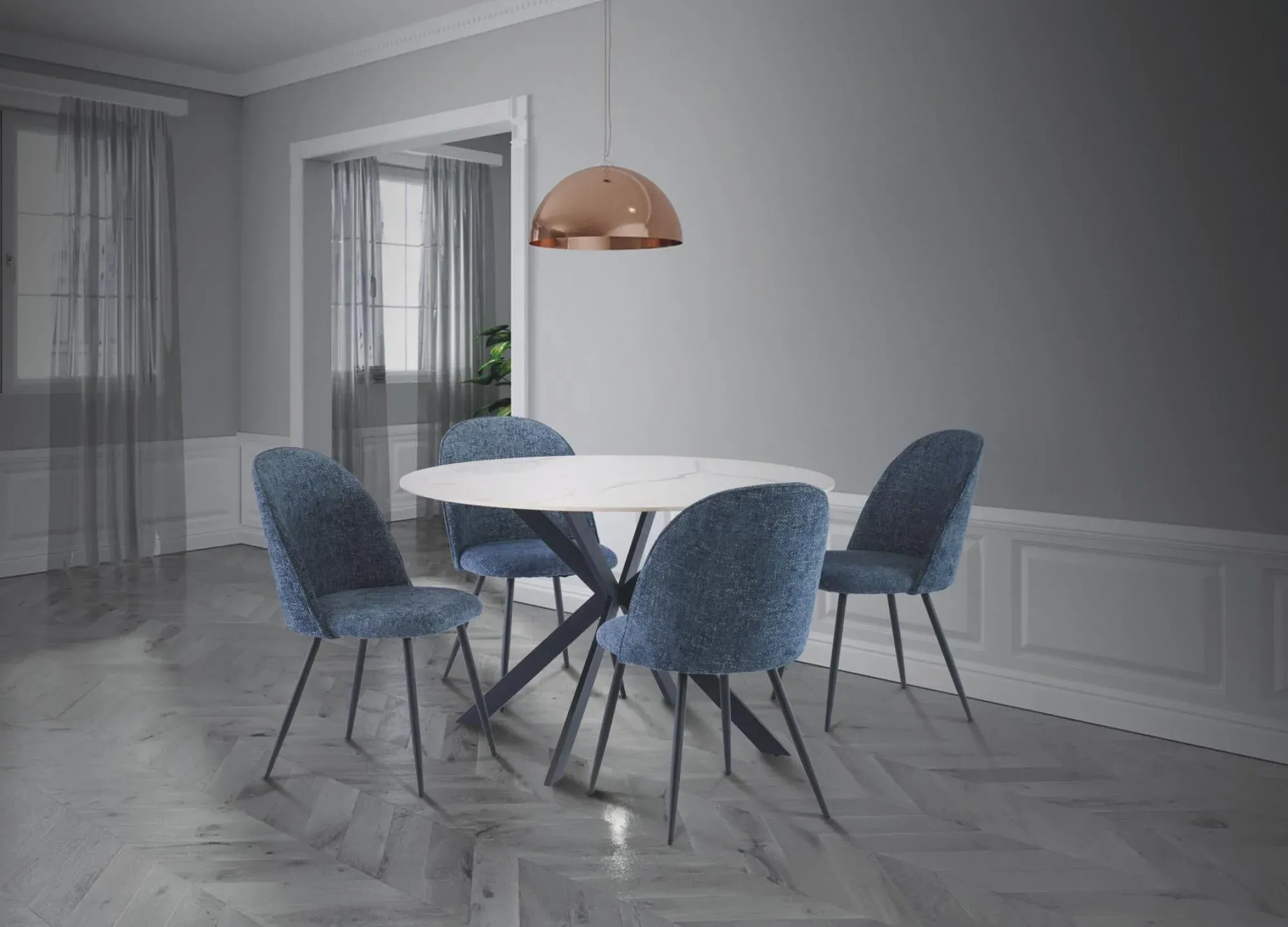 Talia 4-Seater Round Dining Table - Italy White, Sintered Stone