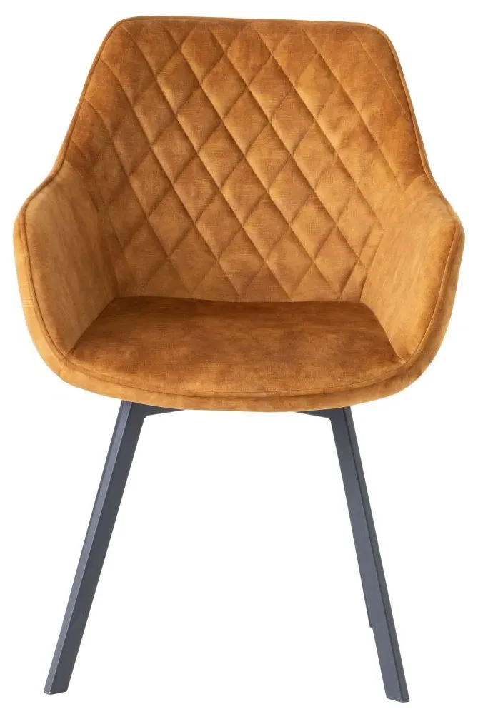 Viola Swivel Dining Chair - Antique Gold, Velvet