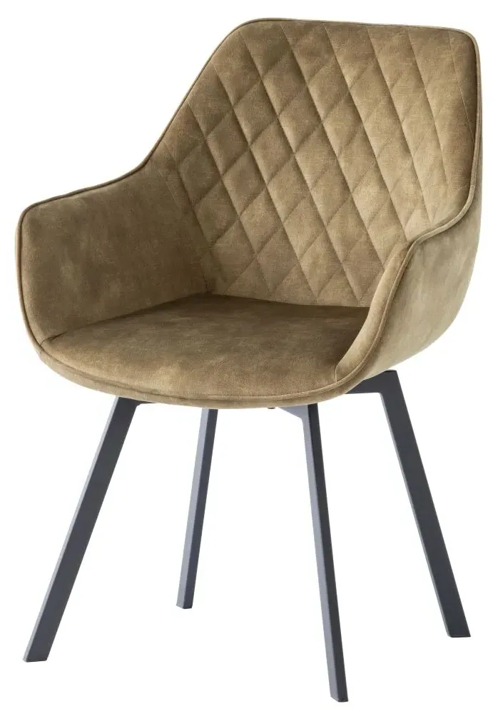 Viola Swivel Dining Chair - Green, Velvet