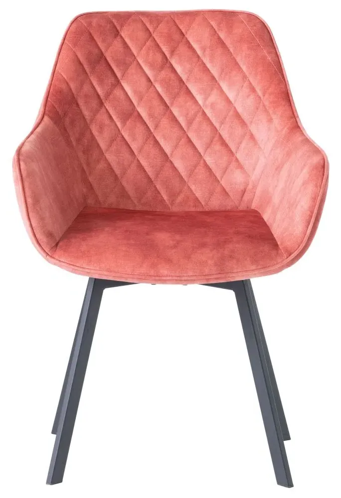 Viola Swivel Dining Chair - Pink, Velvet