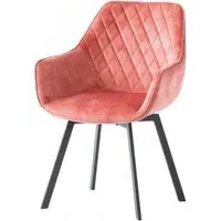 Viola Swivel Dining Chair - Pink, Velvet