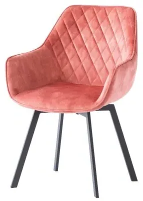 Viola Swivel Dining Chair - Pink, Velvet