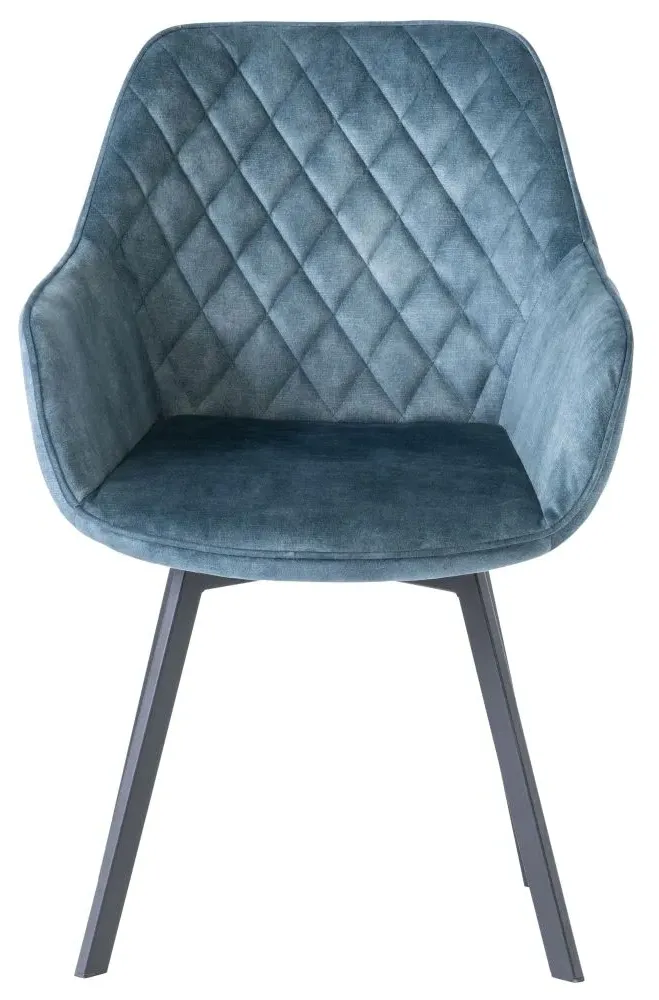 Viola Swivel Dining Chair - Teal, Velvet