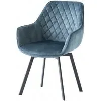 Viola Swivel Dining Chair - Teal, Velvet