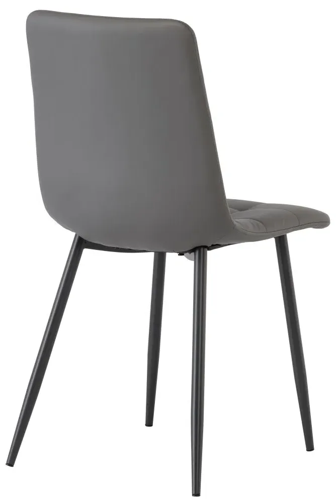 Virgo Dining Chair Set of 2 - Grey, Faux Leather