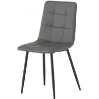 Virgo Dining Chair Set of 2 - Grey, Faux Leather