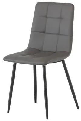 Virgo Dining Chair Set of 2 - Grey, Faux Leather image