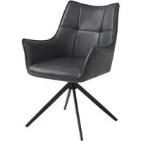 Vito Dining Armchair - Charcoal, Faux Leather
