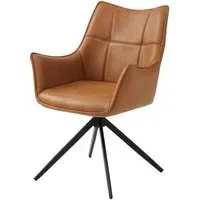 Vito Dining Armchair - Tan, Faux Leather