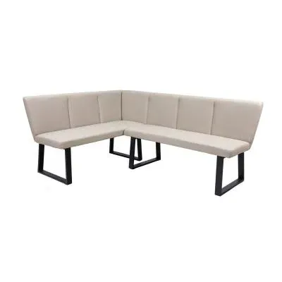 Westin Corner Dining Bench - Stone, Faux Leather
