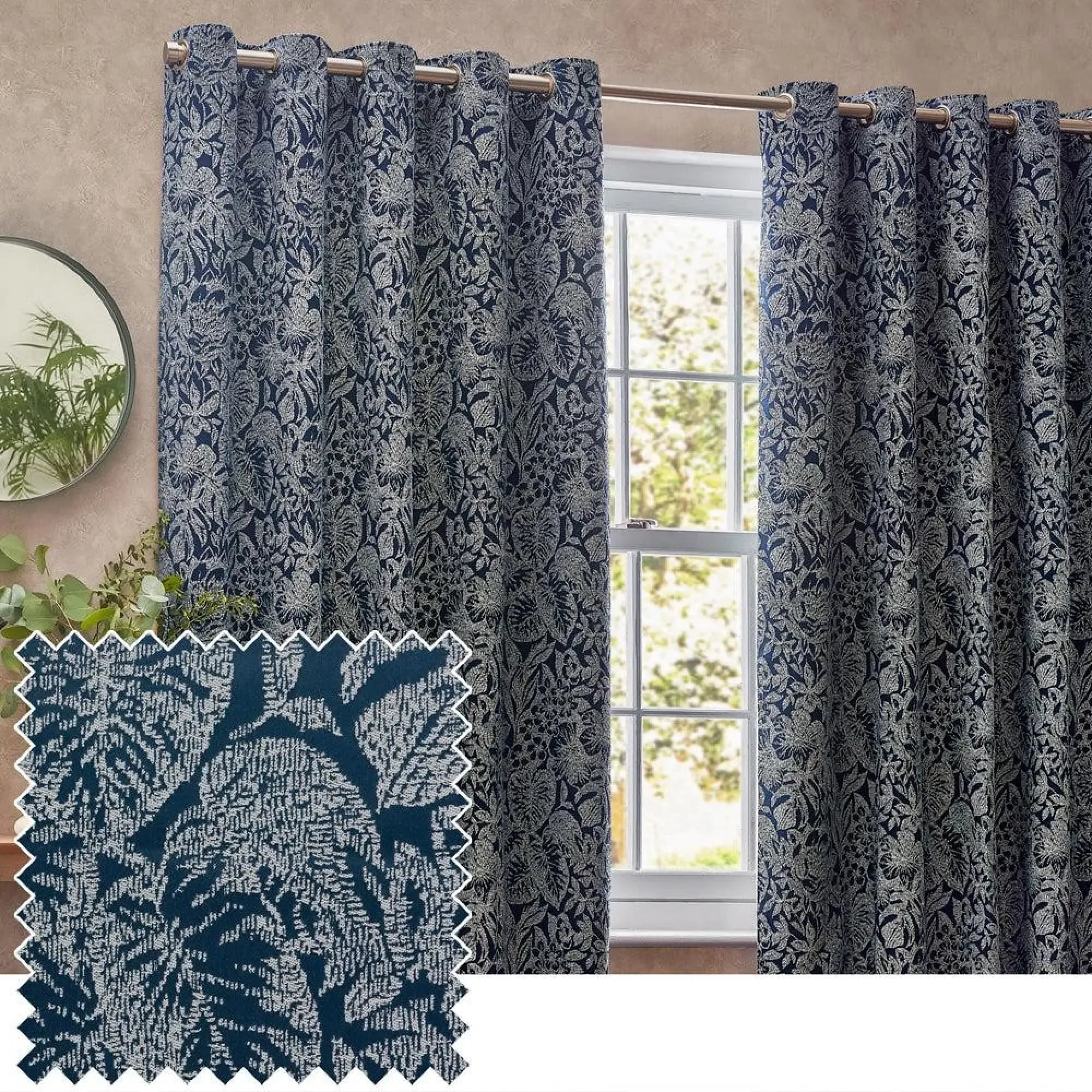 Bali Eyelet Curtains - Midnight