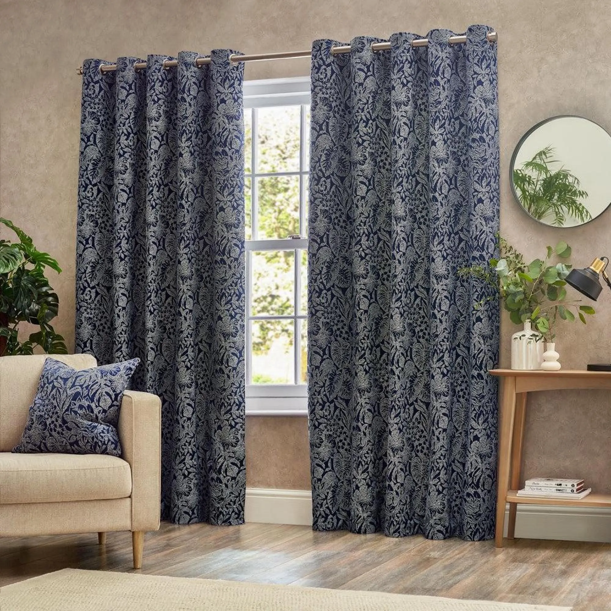 Bali Eyelet Curtains - Midnight