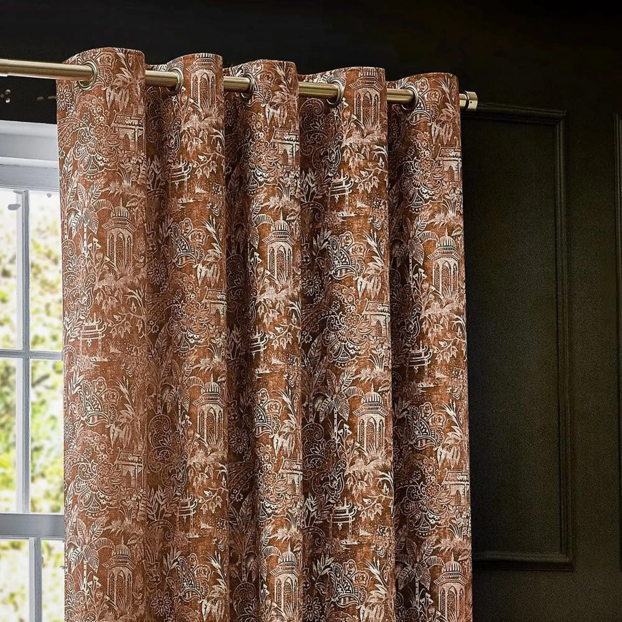 Bengal Eyelet Curtains - Amber