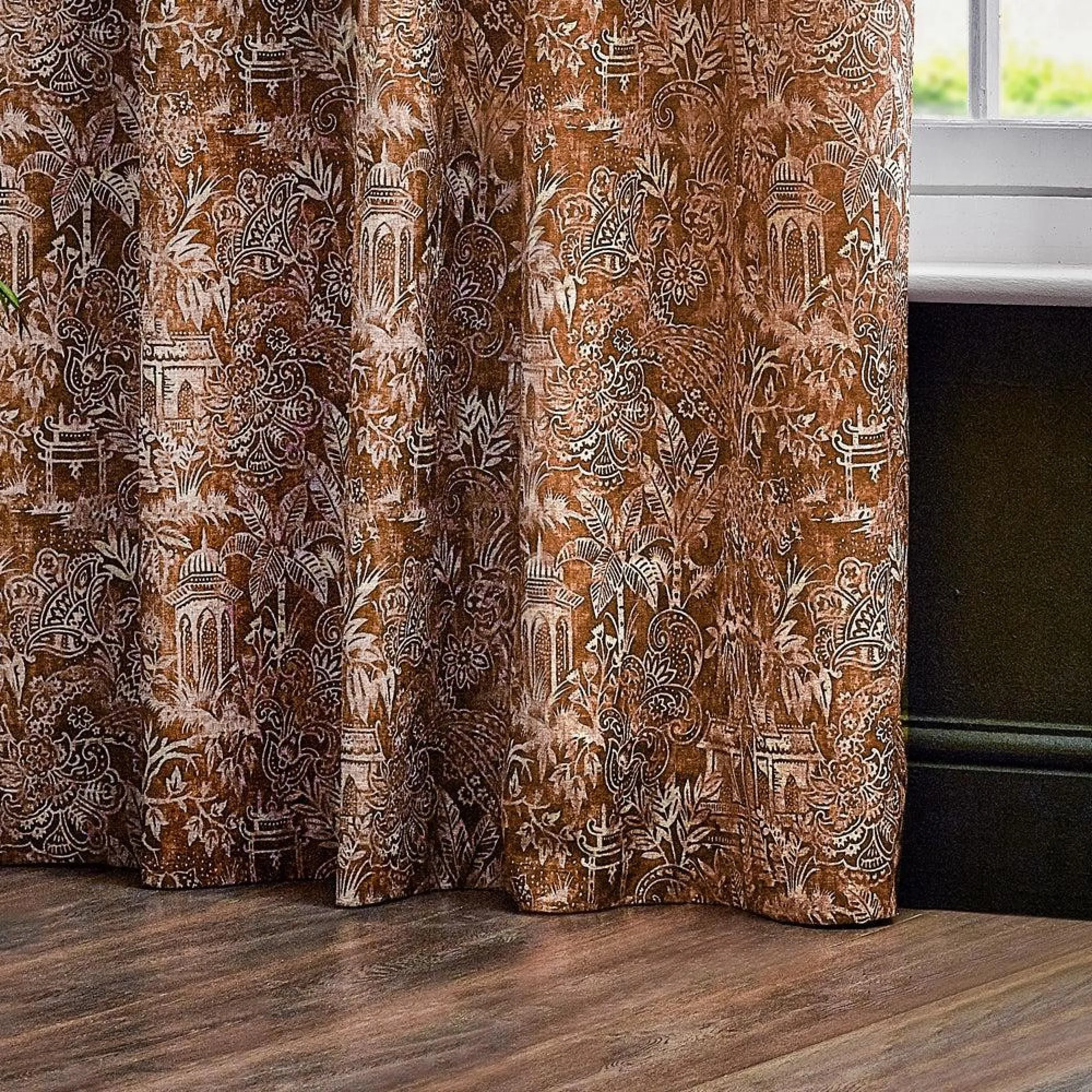Bengal Eyelet Curtains - Amber