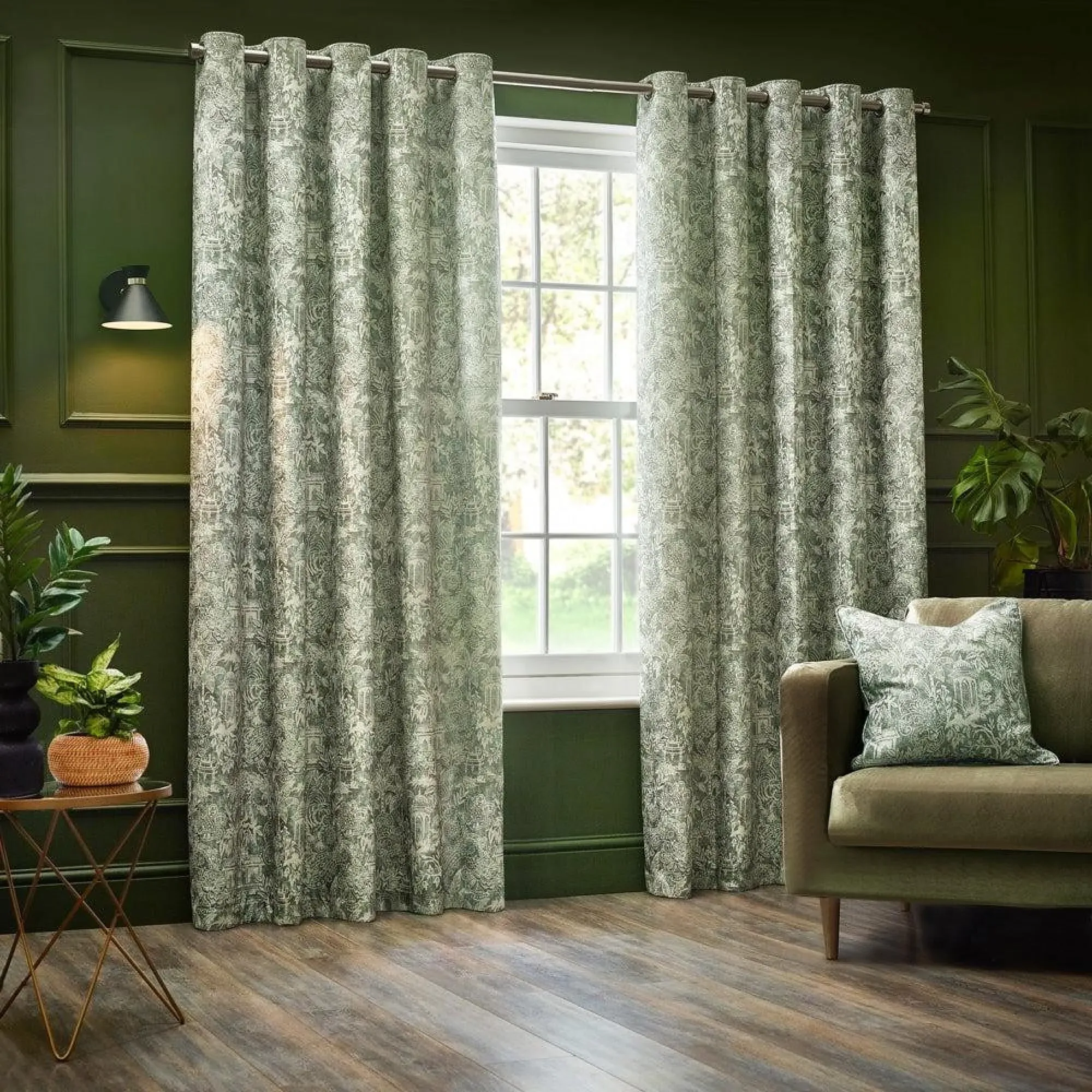Bengal Eyelet Curtains - Sage