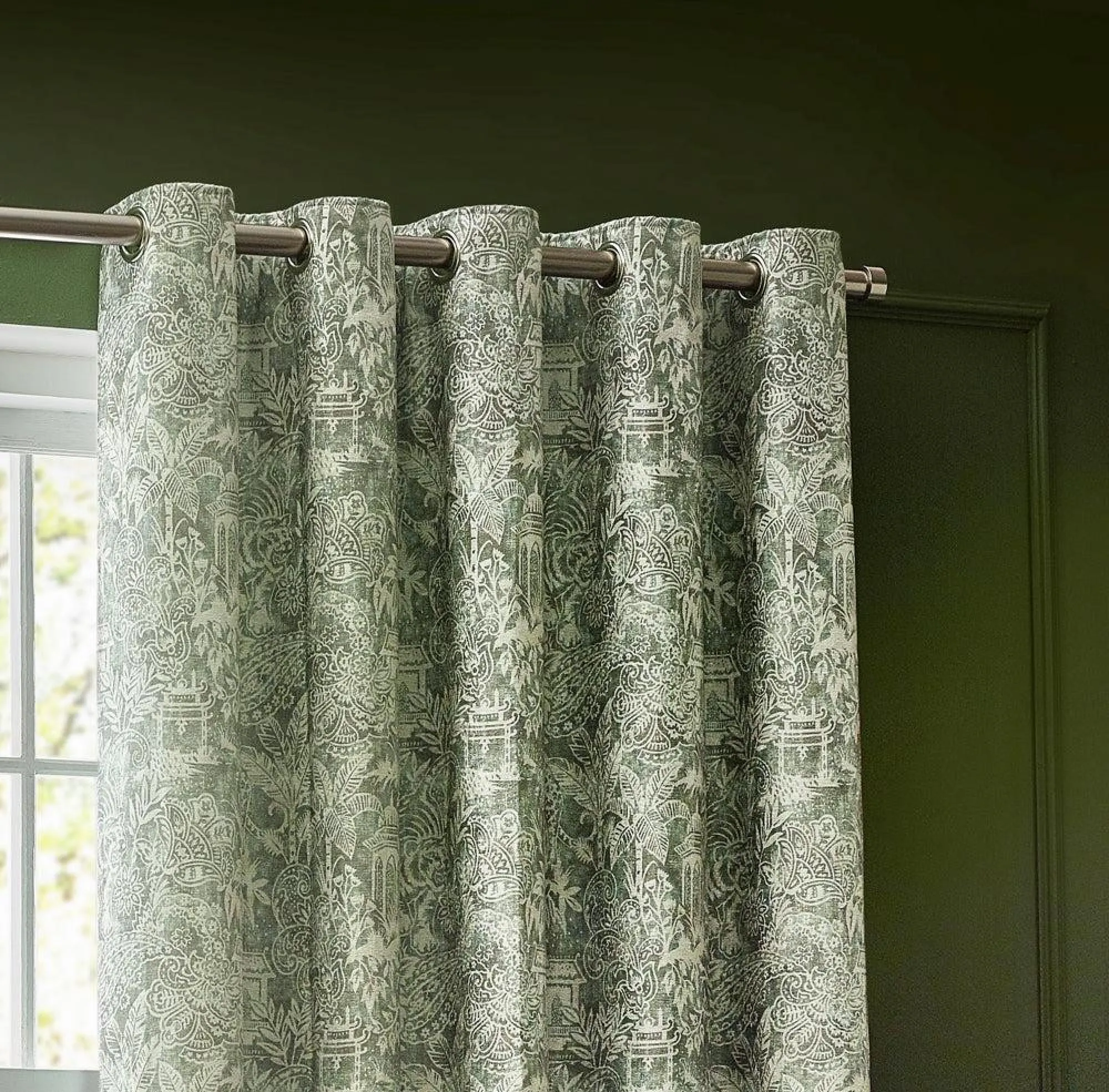 Bengal Eyelet Curtains - Sage