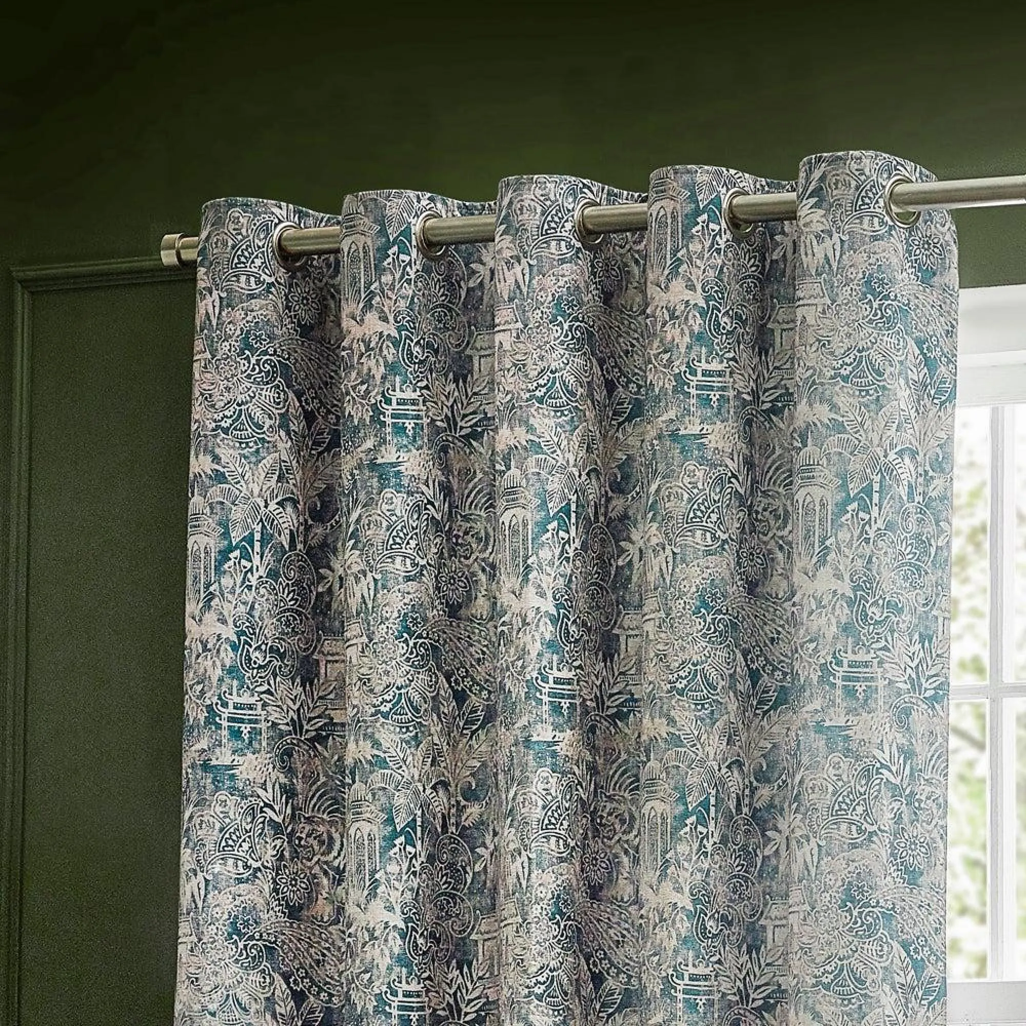 Bengal Eyelet Curtains - Wedgewood