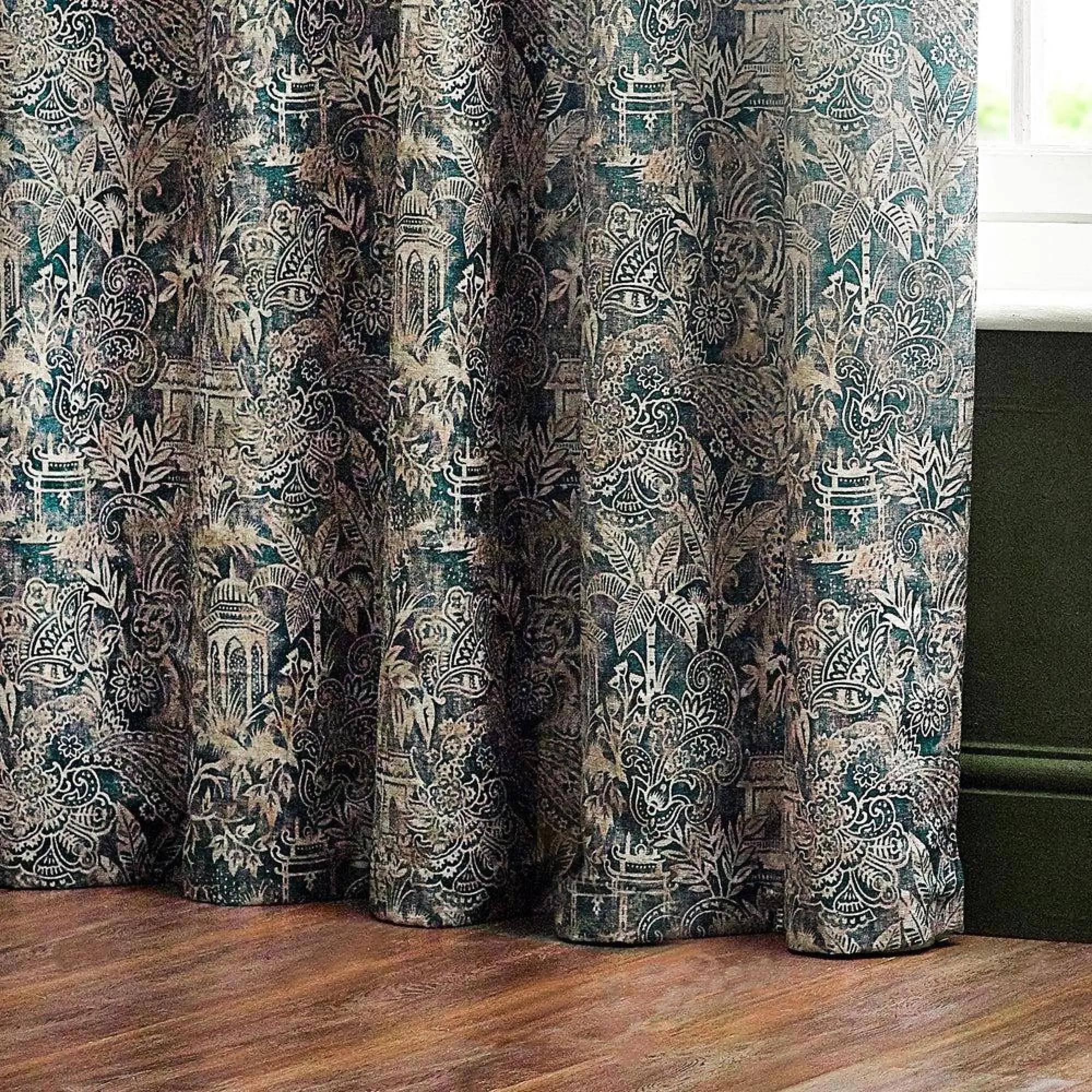 Bengal Eyelet Curtains - Wedgewood