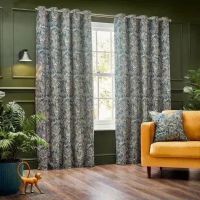 Bengal Eyelet Curtains - Wedgewood