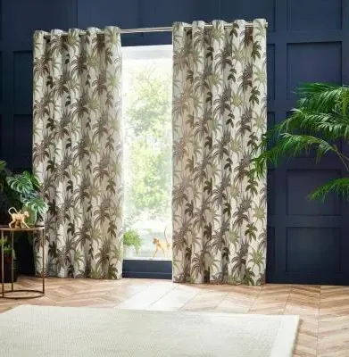 Galapagos Eyelet Curtains - Green image