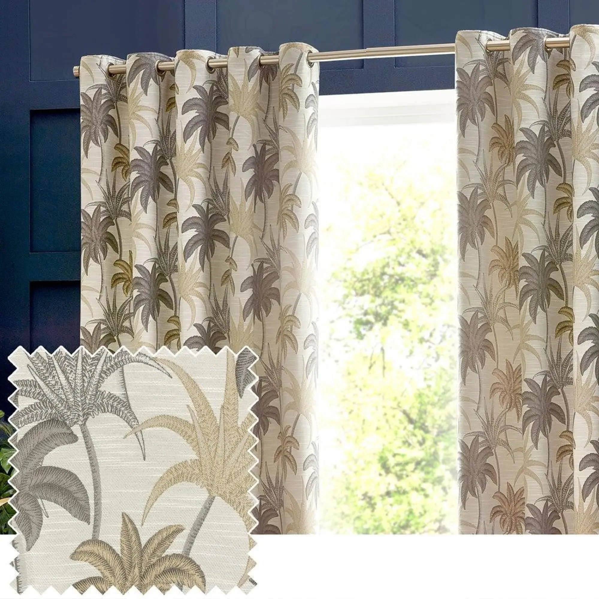 Galapagos Eyelet Curtains - Natural