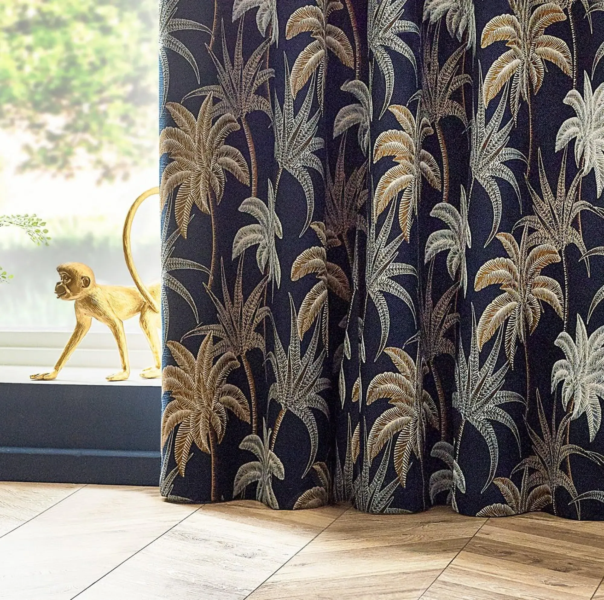 Galapagos Eyelet Curtains - Navy