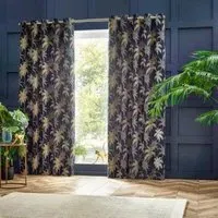 Galapagos Eyelet Curtains - Navy