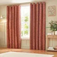 Grantley Jacquard Eyelet Curtains - Brick