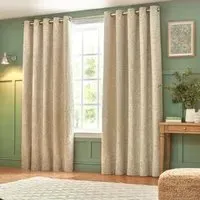 Grantley Jacquard Eyelet Curtains - Natural