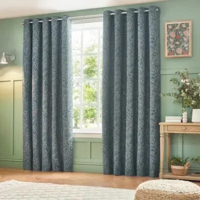 Grantley Jacquard Eyelet Curtains - Wedgewood