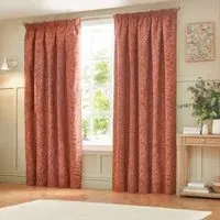 Grantley Jacquard Pencil Pleat Curtains - Brick