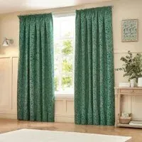 Grantley Jacquard Pencil Pleat Curtains - Emerald