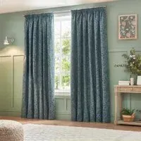 Grantley Jacquard Pencil Pleat Curtains - Wedgewood