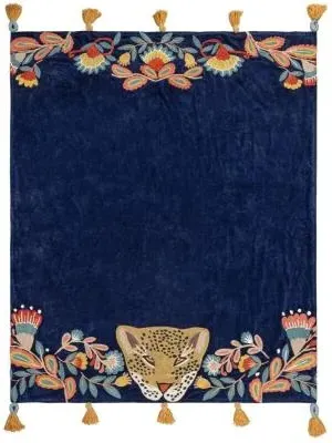 Regal Leopard Throw - Royal Blue image