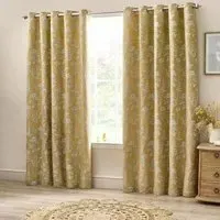 Sophia Room Darkening Eyelet Curtains - Gold