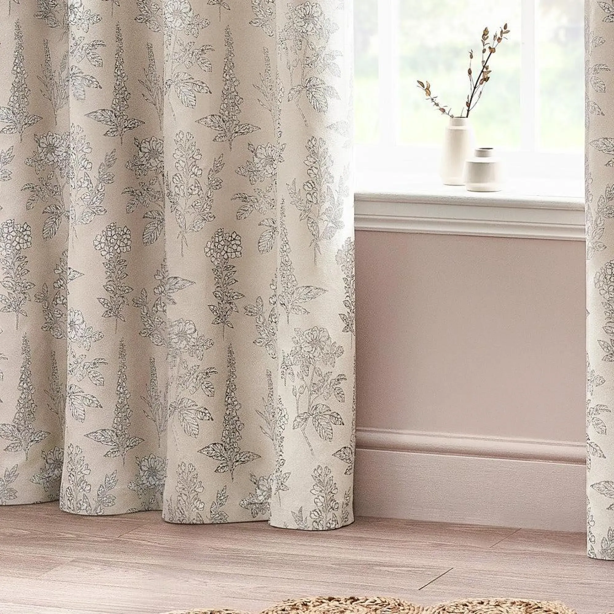 Sophia Room Darkening Eyelet Curtains - Natural