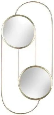 Abstract Double Round Wall Mirror - Brass image