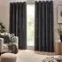 Heavy Chenille Room Darkening Eyelet Curtains - Charcoal