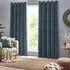 Heavy Chenille Room Darkening Eyelet Curtains - Marine
