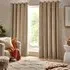 Heavy Chenille Room Darkening Eyelet Curtains - Natural