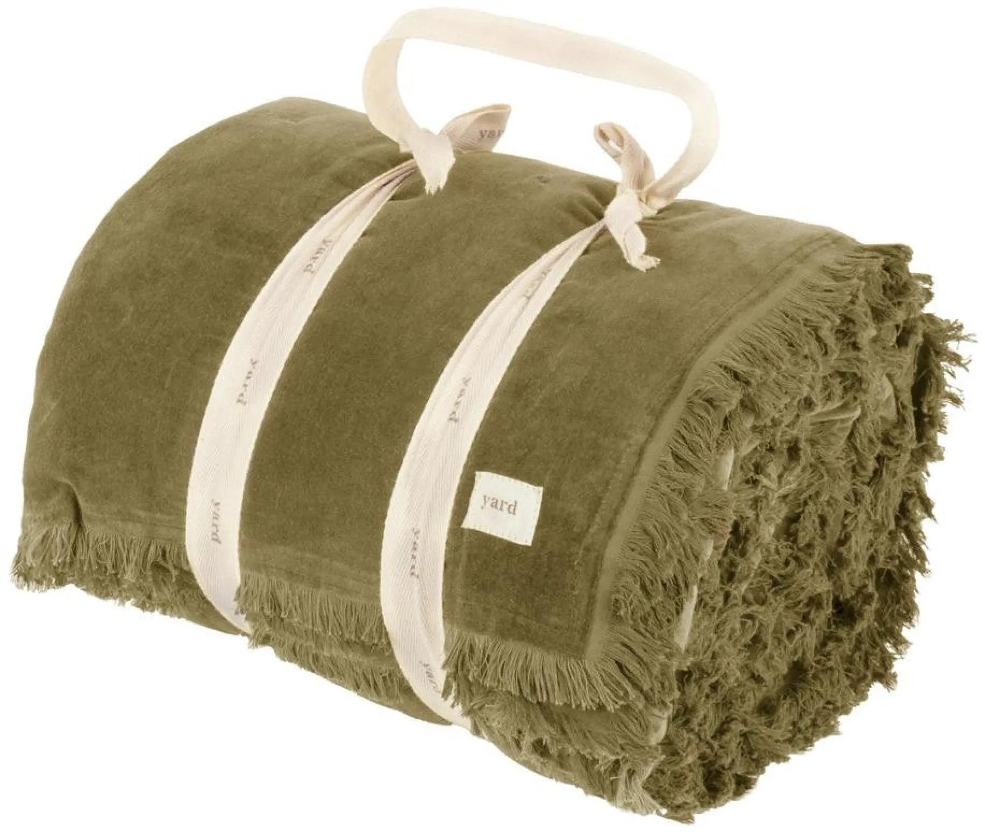 Jaye Cotton Velvet Filled Bedspread - Moss