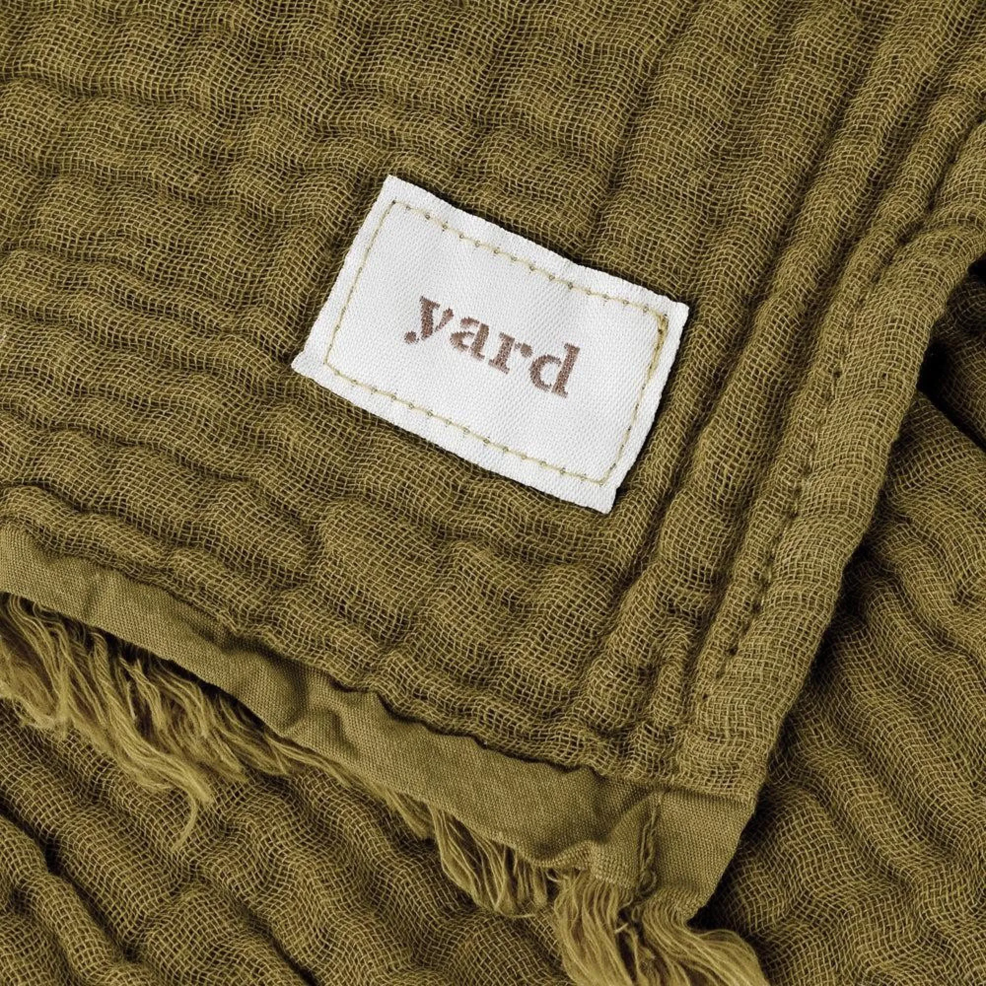 Lark Oversized Throw - Khaki, Muslin Cotton
