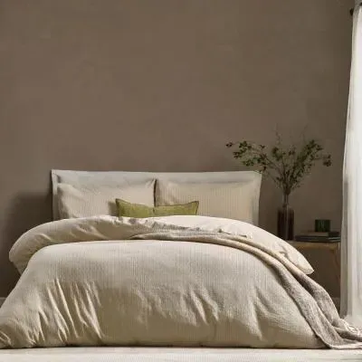 Malton Stripe Duvet Cover Set - Beige, Linen image