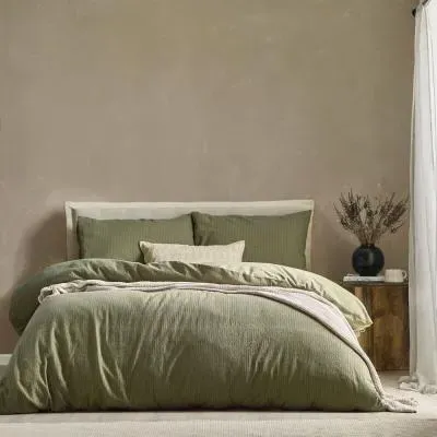 Malton Stripe Duvet Cover Set - Forest Green