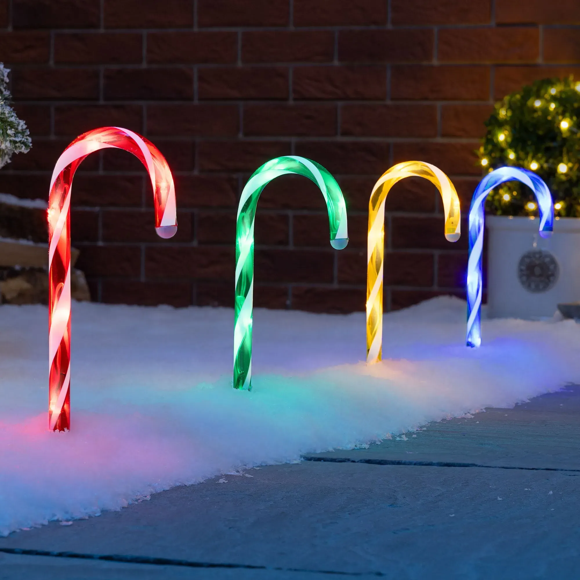 26cm LED Candy Cane Path Lights - Set of 4 product