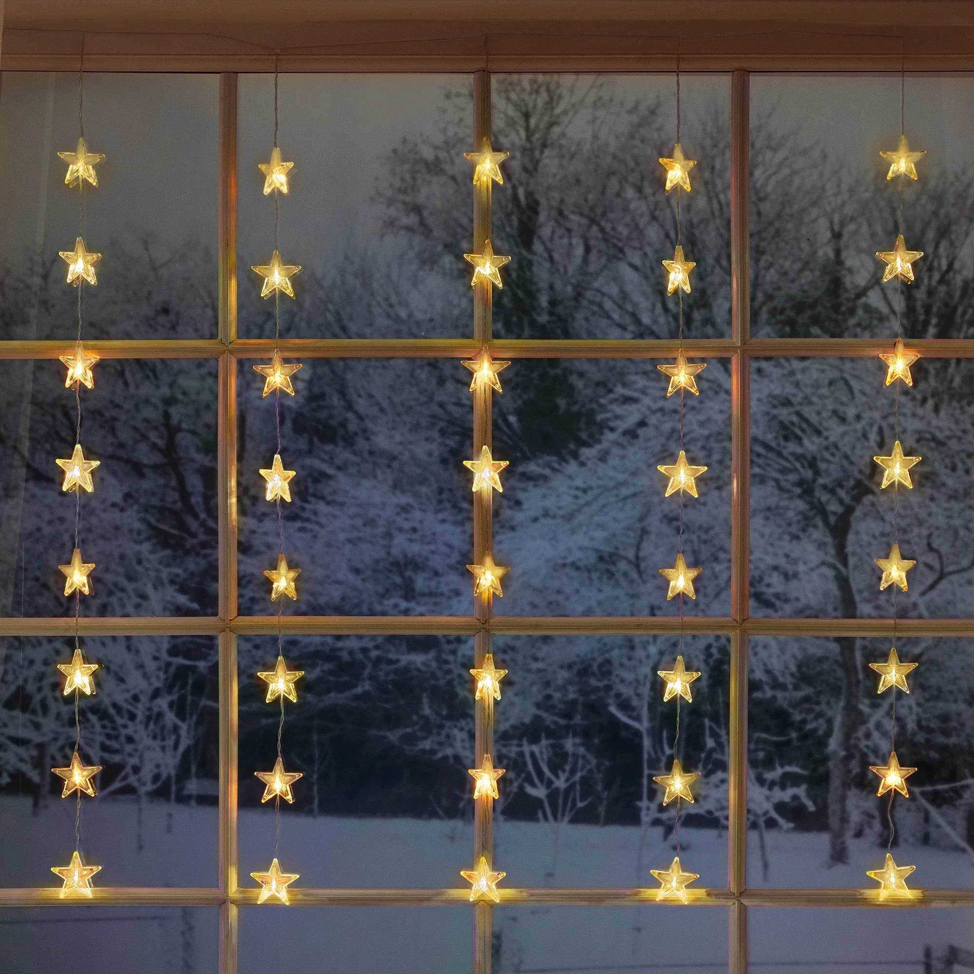 40 LED Star Curtain Lights - Clear Wire product