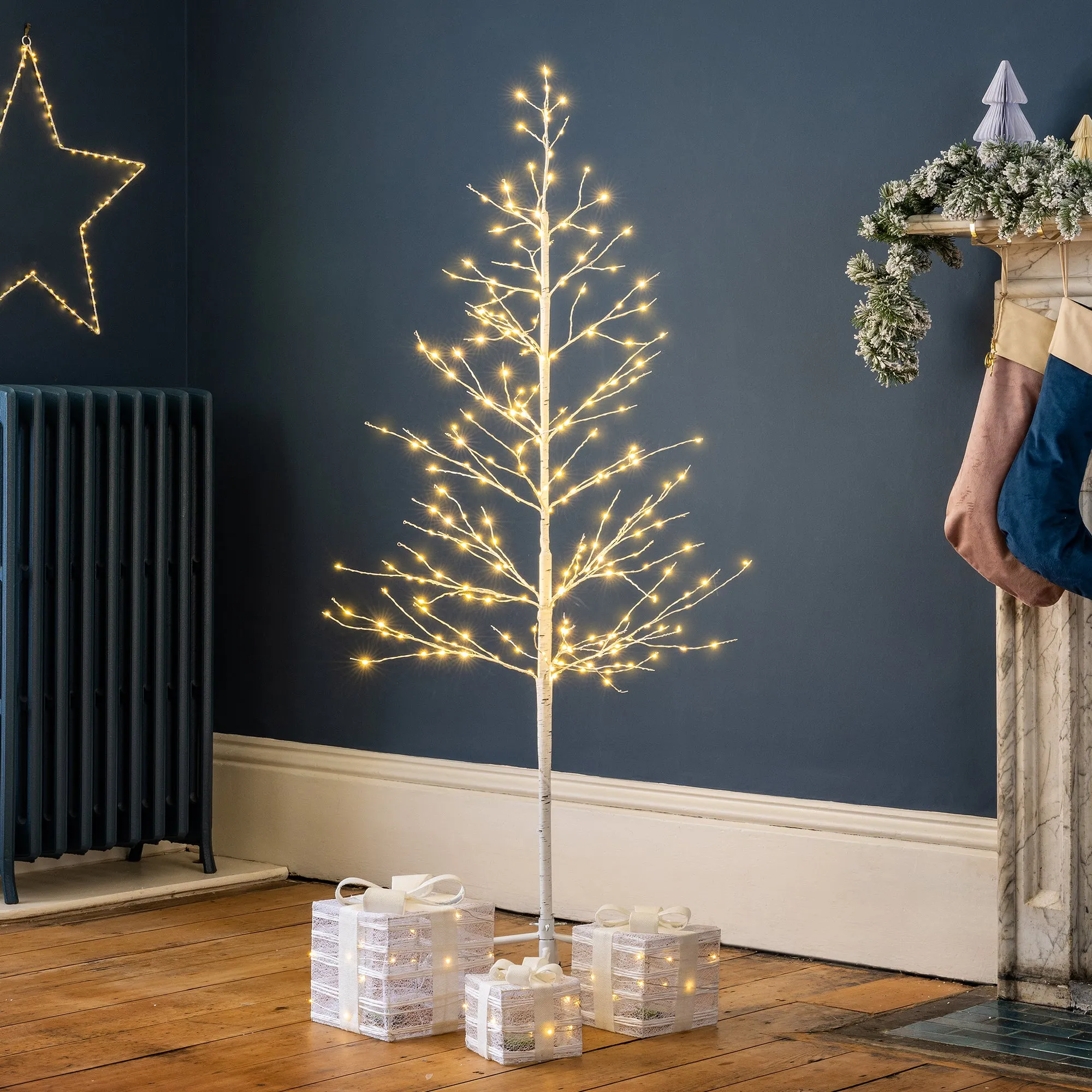 7ft LED Christmas Twig Tree - White product