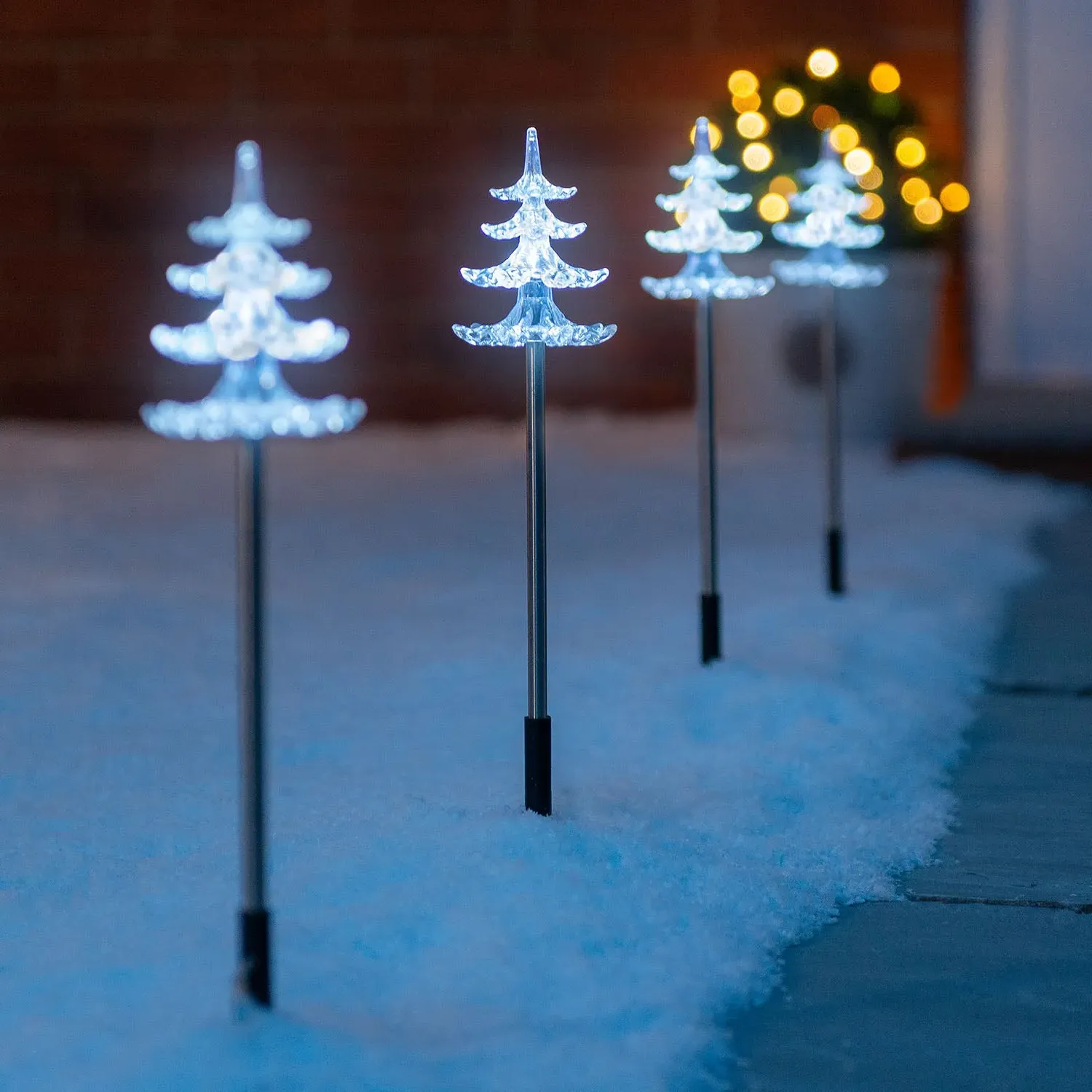 Acrylic Christmas Tree Path Lights - Set of 4 alternate view